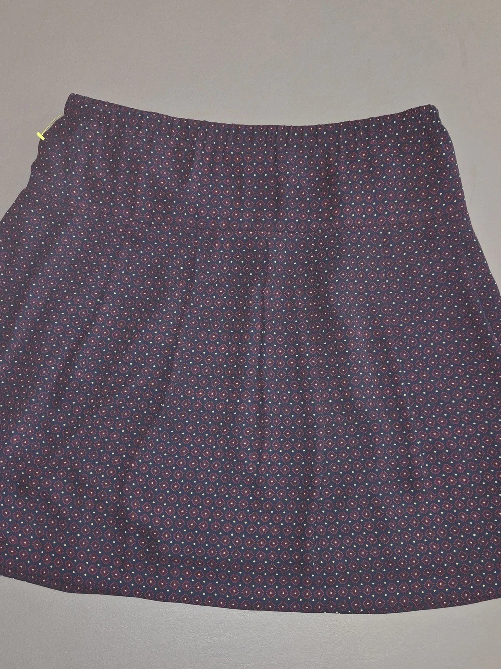 LOFT Burgundy Printed Circle Skater Skirt